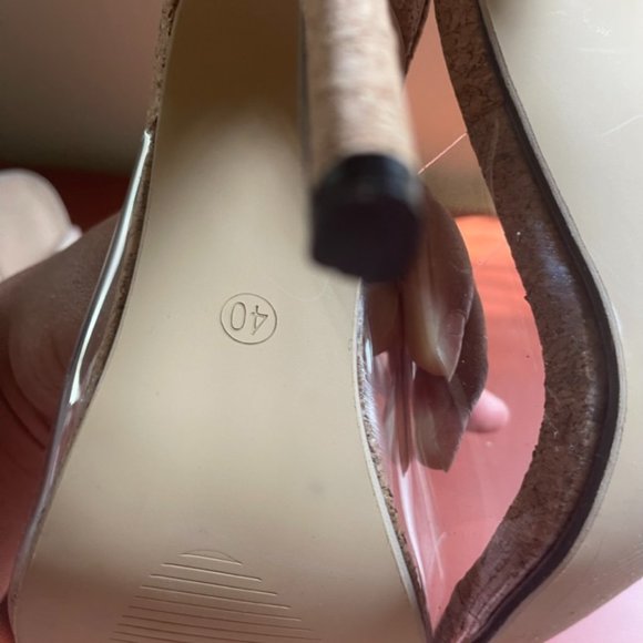 NWOT Womens Clear Cork Shein Stiletto Slip on heels - Picture 2 of 6